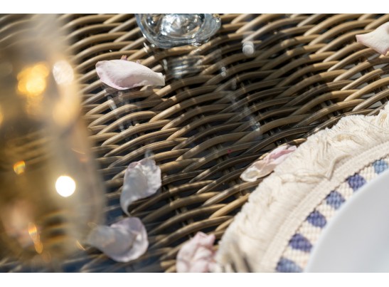 "Цесена" обеденная группа плетеная из искусственного ротанга, цвет соломенный в Кургане