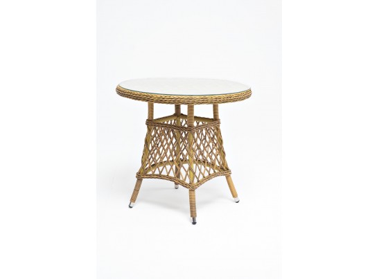 "Эспрессо" плетеный круглый стол, диаметр 80 см, цвет бежевый в Кургане