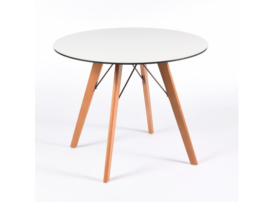 "Франческо" интерьерный стол из HPL круглый Ø90см, цвет молочный в Кургане