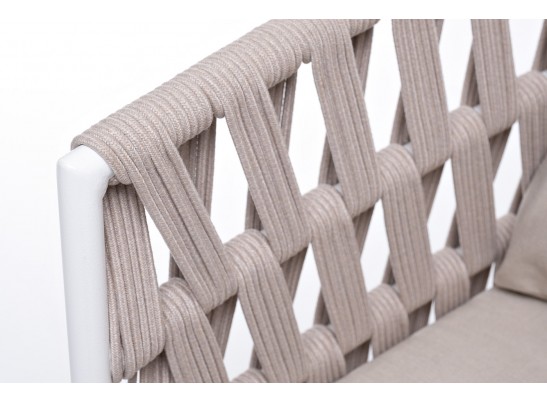 "Диего" кресло плетеное из роупа, каркас алюминий темно-серый (RAL7024), роуп темно-серый круглый, ткань темно-серая в Кургане