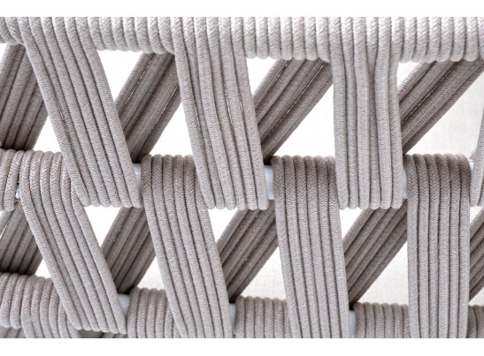 "Диего" кресло плетеное из роупа, каркас алюминий темно-серый (RAL7024), роуп темно-серый круглый, ткань темно-серая в Кургане