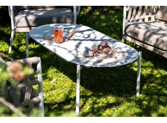 "Диего" лаунж-зона 4-местная плетеная из роупа (веревки), каркас алюминиевый белый, роуп бежевый в Кургане