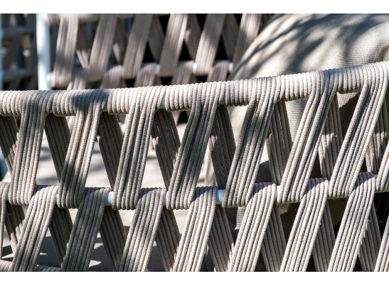 "Диего" лаунж-зона 4-местная плетеная из роупа (веревки), каркас алюминиевый белый, роуп бежевый в Кургане