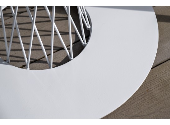 "Диего" обеденный стол из HPL круглый Ø100см, цвет "дуб", каркас белый в Кургане