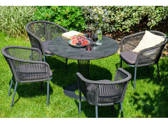 "Диего" обеденный стол из HPL круглый Ø115см, цвет "серый гранит" в Кургане