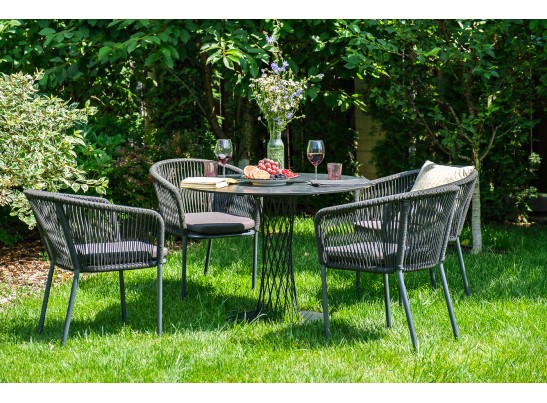 "Диего" обеденный стол из HPL круглый Ø115см, цвет "серый гранит" в Кургане