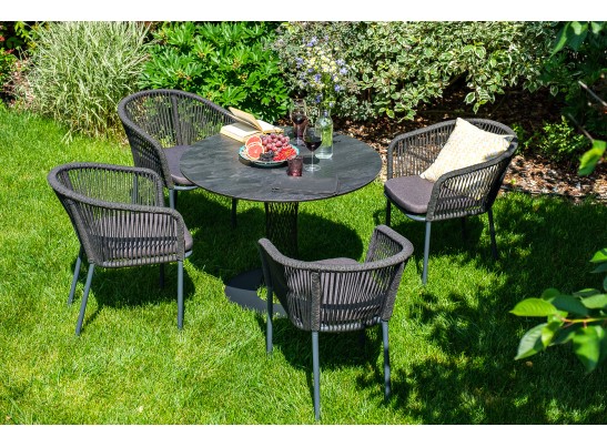 "Диего" обеденный стол из HPL круглый Ø120см, цвет "серый гранит" в Кургане