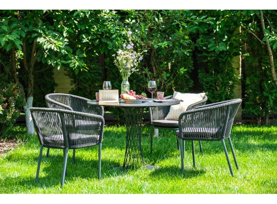 "Диего" обеденный стол из HPL круглый Ø120см, цвет "серый гранит" в Кургане