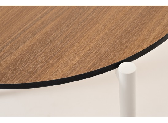 "Диего" журнальный стол из HPL 120х60 H40, каркас белый муар, цвет "дуб" в Кургане