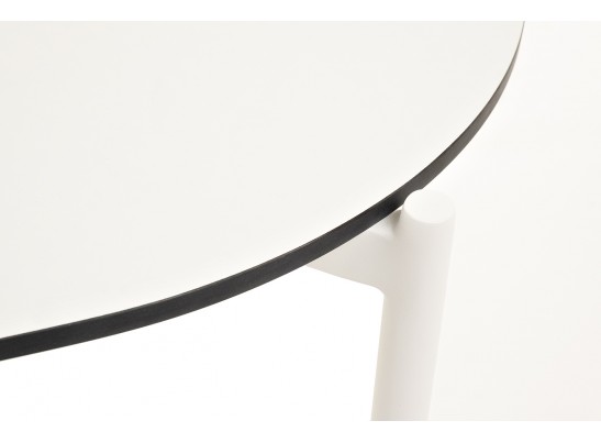 "Диего" журнальный стол из HPL 120х60 H40, каркас белый муар, цвет "молочный" в Кургане