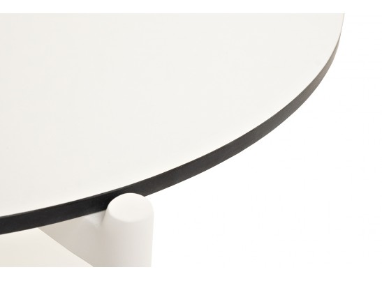 "Диего" журнальный стол из HPL 120х60 H40, каркас белый муар, цвет "молочный" в Кургане