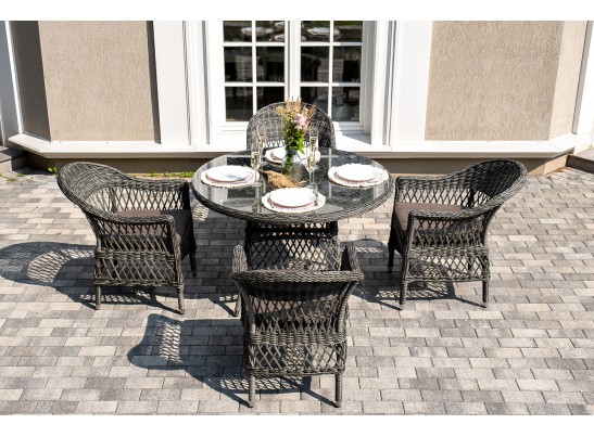 "Дольче" обеденная группа из искусственного ротанга, цвет графит в Кургане
