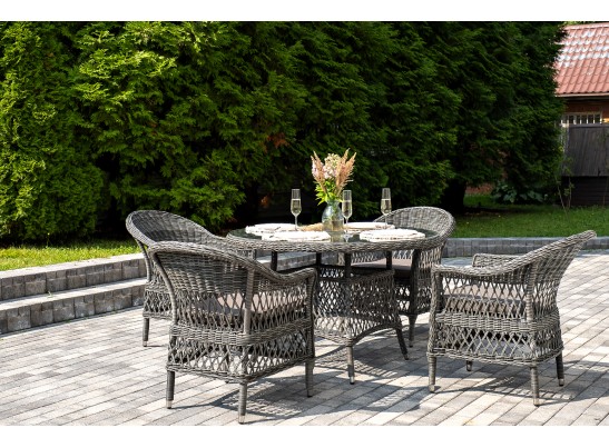 "Дольче" обеденная группа из искусственного ротанга, цвет графит в Кургане