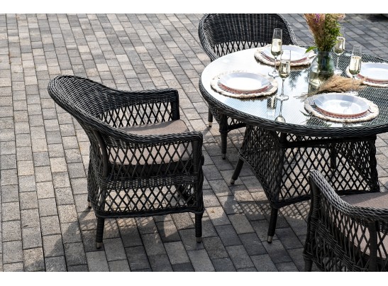 "Дольче" обеденная группа из искусственного ротанга, цвет графит в Кургане