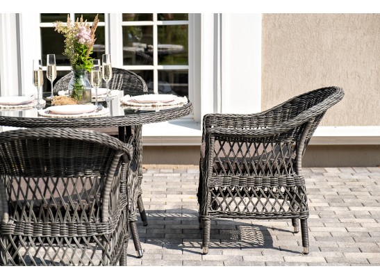 "Дольче" обеденная группа из искусственного ротанга, цвет графит в Кургане