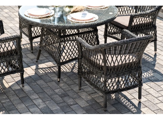 "Дольче" обеденная группа из искусственного ротанга, цвет графит в Кургане