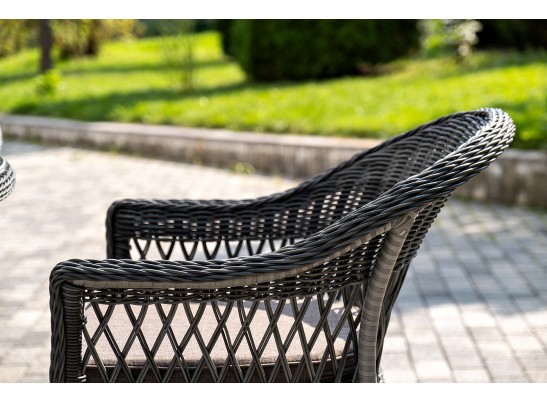 "Дольче" обеденная группа из искусственного ротанга, цвет графит в Кургане