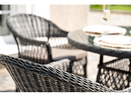 "Дольче" обеденная группа из искусственного ротанга, цвет графит в Кургане