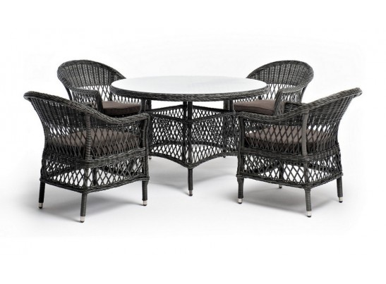 "Дольче" обеденная группа из искусственного ротанга, цвет графит в Кургане