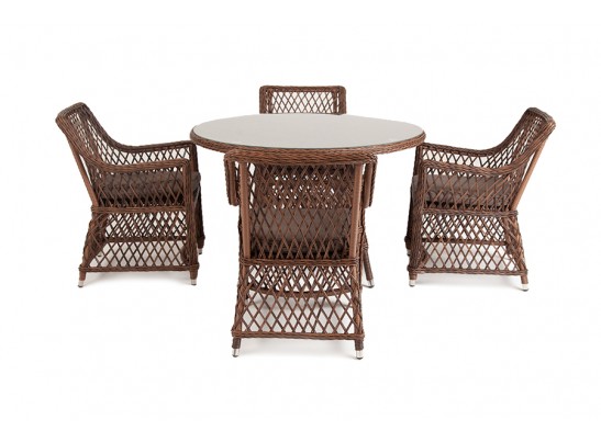 "Доппио" обеденная группа плетеная, цвет коричневый в Кургане
