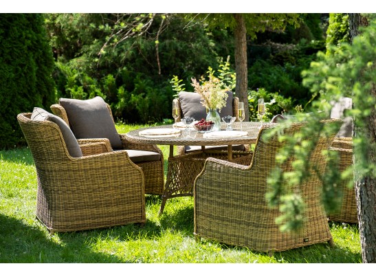 "Эспрессо–150 N" обеденная группа плетеная, цвет соломенный в Кургане