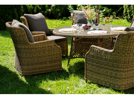 "Эспрессо–150 N" обеденная группа плетеная, цвет соломенный в Кургане