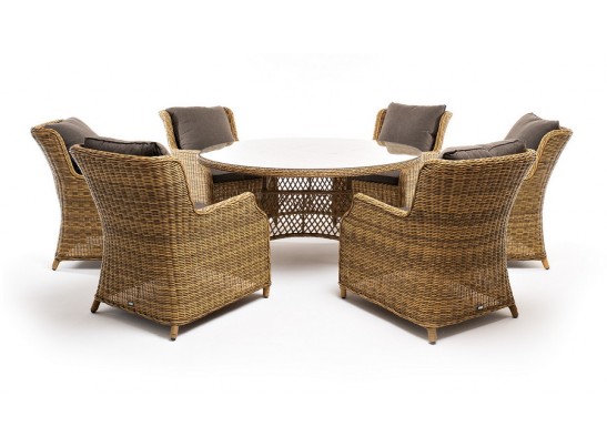 "Эспрессо–150 N" обеденная группа плетеная, цвет соломенный в Кургане