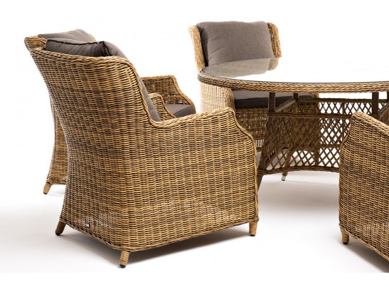 "Эспрессо–150 N" обеденная группа плетеная, цвет соломенный в Кургане