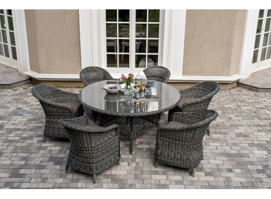 "Эспрессо–150 R" обеденная группа плетеная, цвет графит в Кургане