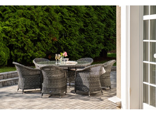 "Эспрессо–150 R" обеденная группа плетеная, цвет графит в Кургане