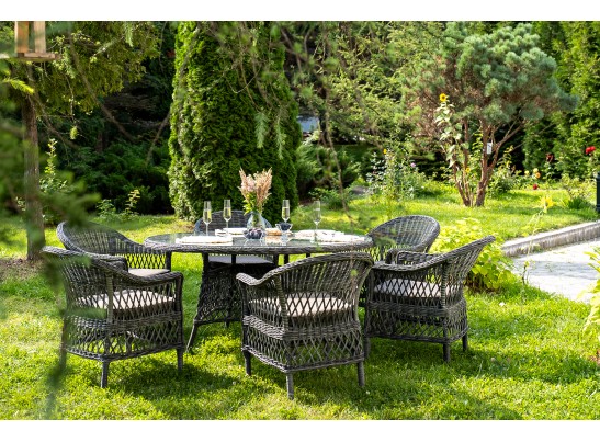 "Эспрессо–150 S" обеденная группа плетеная, цвет графит в Кургане