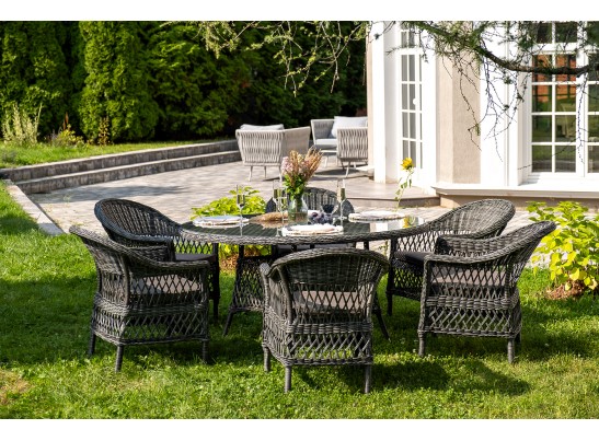 "Эспрессо–150 S" обеденная группа плетеная, цвет графит в Кургане