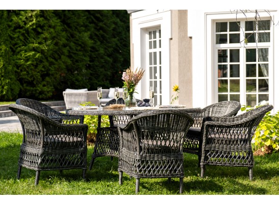 "Эспрессо–150 S" обеденная группа плетеная, цвет графит в Кургане