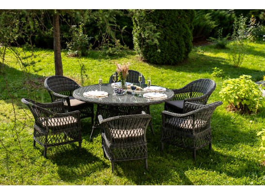 "Эспрессо–150 S" обеденная группа плетеная, цвет графит в Кургане