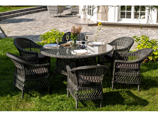 "Эспрессо–150 S" обеденная группа плетеная, цвет графит в Кургане