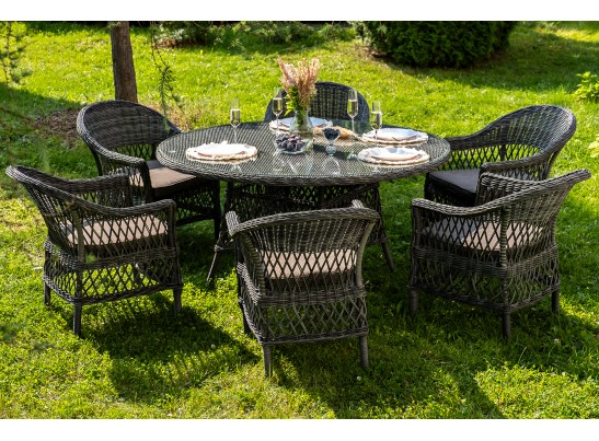 "Эспрессо–150 S" обеденная группа плетеная, цвет графит в Кургане