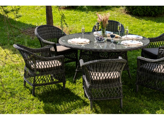 "Эспрессо–150 S" обеденная группа плетеная, цвет графит в Кургане