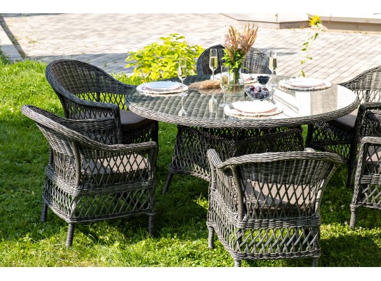 "Эспрессо–150 S" обеденная группа плетеная, цвет графит в Кургане