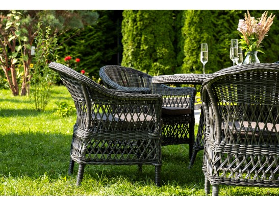 "Эспрессо–150 S" обеденная группа плетеная, цвет графит в Кургане