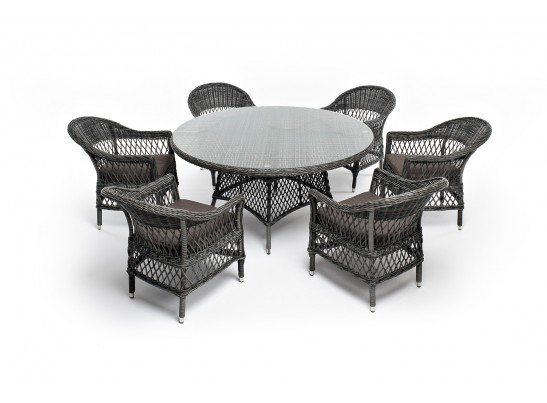 "Эспрессо–150 S" обеденная группа плетеная, цвет графит в Кургане