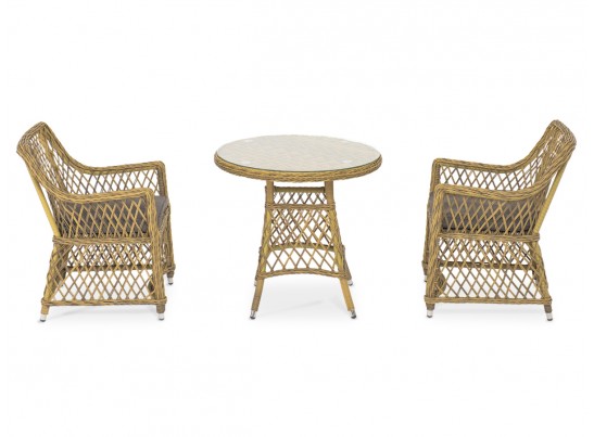 "Эспрессо–80 L" обеденная группа плетеная, цвет соломенный в Кургане