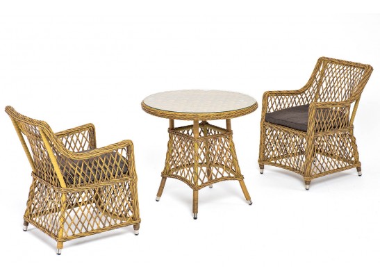 "Эспрессо–80 L" обеденная группа плетеная, цвет соломенный в Кургане