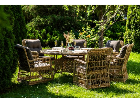 "Эспрессо–150 C" обеденная группа плетеная, цвет соломенный в Кургане