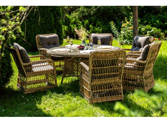 "Эспрессо–150 C" обеденная группа плетеная, цвет соломенный в Кургане