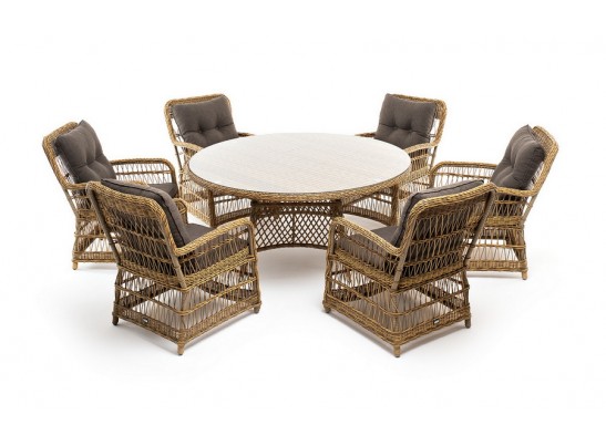 "Эспрессо–150 C" обеденная группа плетеная, цвет соломенный в Кургане