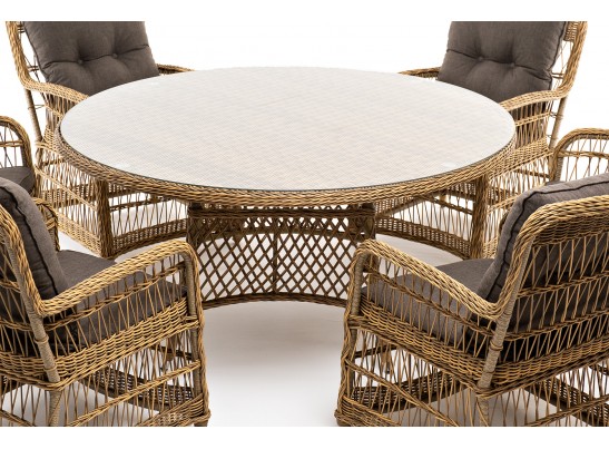 "Эспрессо–150 C" обеденная группа плетеная, цвет соломенный в Кургане