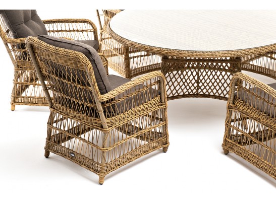 "Эспрессо–150 C" обеденная группа плетеная, цвет соломенный в Кургане