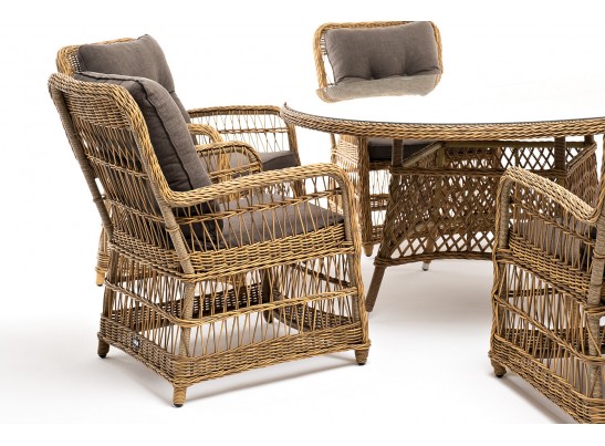 "Эспрессо–150 C" обеденная группа плетеная, цвет соломенный в Кургане