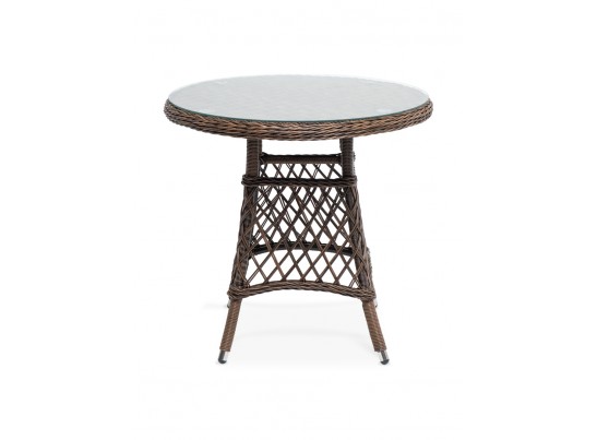 "Эспрессо" плетеный круглый стол, диаметр 80 см, цвет коричневый в Кургане