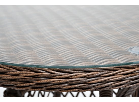 "Эспрессо" плетеный круглый стол, диаметр 80 см, цвет коричневый в Кургане